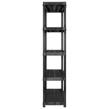 Raft de depozitare cu 5 polițe, negru, 170x40x185 cm, plastic - Img 4