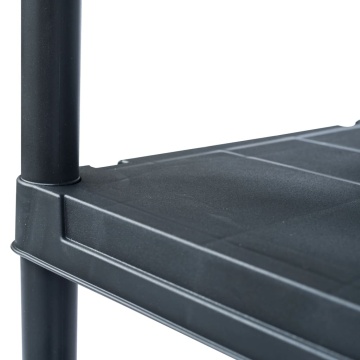 Raft de depozitare, negru, 60 x 30 x 138 cm, plastic, 100 kg - Img 4