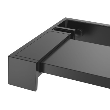 Raft de duș pentru perete cabină de duș negru, 100 cm, aluminiu - Img 5
