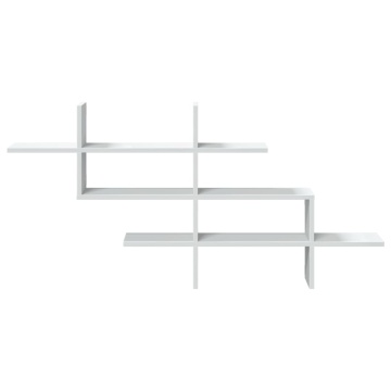 Raft de perete, alb, 124,5x18x60,5 cm, lemn prelucrat - Img 4