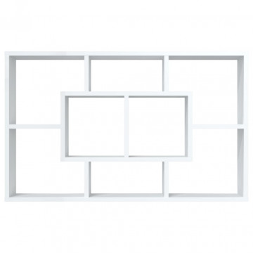 Raft de perete, alb, 85x16x52,5 cm, lemn compozit - Img 7
