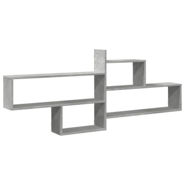 Raft de perete, gri beton, 167,5x18x68 cm, lemn prelucrat - Img 2