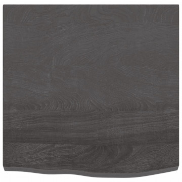 Raft de perete gri închis 60x60x4 cm lemn masiv stejar tratat - Img 1
