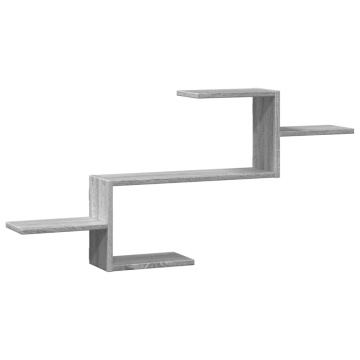 Raft de perete, gri sonoma, 104x15x49 cm, lemn prelucrat - Img 2