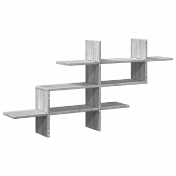 Raft de perete, gri sonoma, 124,5x18x60,5 cm, lemn prelucrat - Img 5