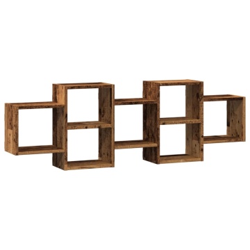 Raft de perete, lemn vechi, 129x18x42 cm, lemn prelucrat - Img 2