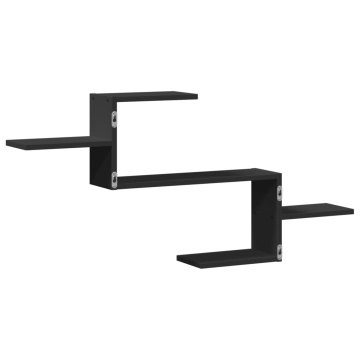 Raft de perete, negru, 104x15x49 cm, lemn prelucrat - Img 5