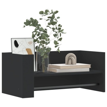 Raft de perete, negru, 70,5x35x30,5 cm, lemn prelucrat - Img 3