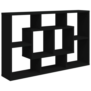 Raft de perete, negru, 85x16x52,5 cm, lemn prelucrat - Img 2