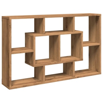Raft de perete, stejar artizanal, 85x16x52,5 cm, lemn prelucrat - Img 2