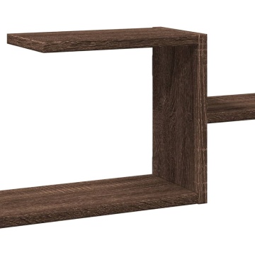 Raft de perete, stejar maro, 104x15x49 cm, lemn prelucrat - Img 7