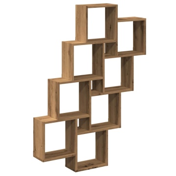 Raft perete cub stejar artizanal 90x15x119,5 cm, lemn prelucrat - Img 2