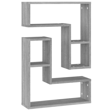 Rafturi de perete, 2 buc., gri sonoma, 50x15x50 cm, lemn - Img 2