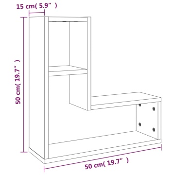 Rafturi de perete, 2 buc., gri sonoma, 50x15x50 cm, lemn - Img 7