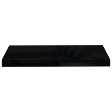 Rafturi de perete 2 buc. negru extralucios, 60x23,5x3,8 cm, MDF - Img 8