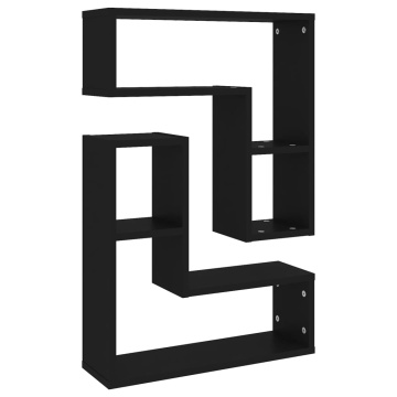 Rafturi de perete, 2 bucăți, negru, 50x15x50 cm, PAL - Img 2