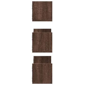 Rafturi de perete 3 buc. stejar maro 58x18x18 cm lemn prelucrat - Img 8