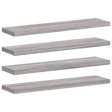 Rafturi de perete, 4 buc., gri sonoma, 40x10x1,5 cm, lemn - Img 2