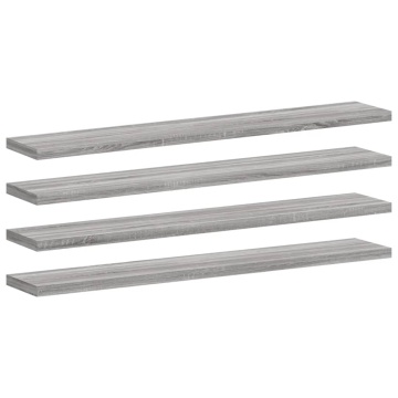 Rafturi de perete, 4 buc., gri sonoma, 60x10x1,5 cm, lemn - Img 2