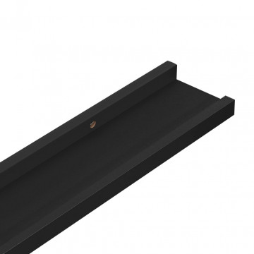 Rafturi de perete, 4 buc., negru, 115x9x3 cm - Img 6