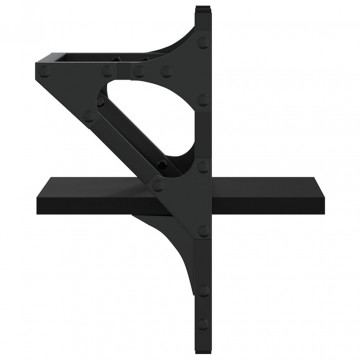 Rafturi de perete cu bare, 2 buc, negru, 20x25x30 cm - Img 5