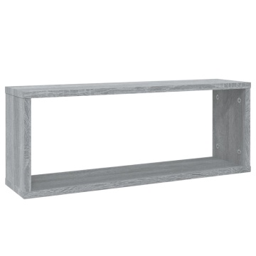 Rafturi de perete cub, 6 buc., gri sonoma, 60x15x23 cm, lemn - Img 3