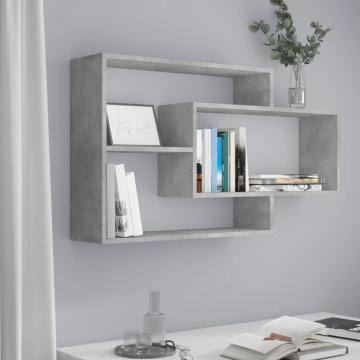 Rafturi de perete, gri beton, 104x20x58,5 cm, lemn prelucrat - Img 1