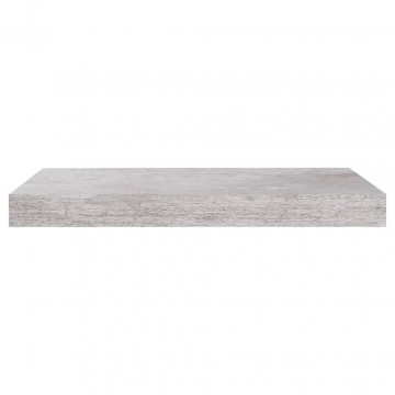 Rafturi de perete suspendate 2 buc. gri beton 50x23x3,8 cm MDF - Img 8