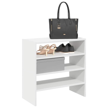 Rafturi pantofi 2 buc stivuibile alb 60x30x30,5 cm - Img 1