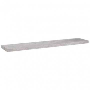 Rafturi perete suspendate 2 buc. gri beton 120x23,5x3,8 cm MDF - Img 4