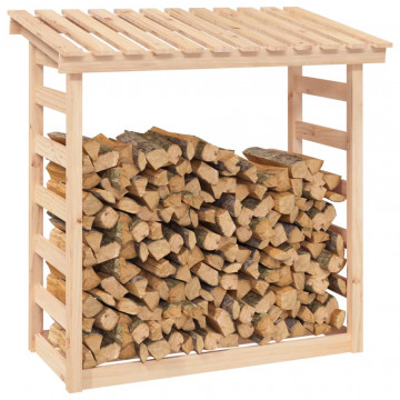 Rastel pentru lemne de foc, 108x64,5x110 cm, lemn masiv pin - Img 4