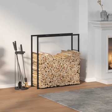 Rastel pentru lemne de foc, negru, 110x30x116 cm, oțel - Img 3