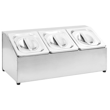 Recipient Gastronorm cu 3 secțiuni GN 1/6 oțel inoxidabil - Img 2