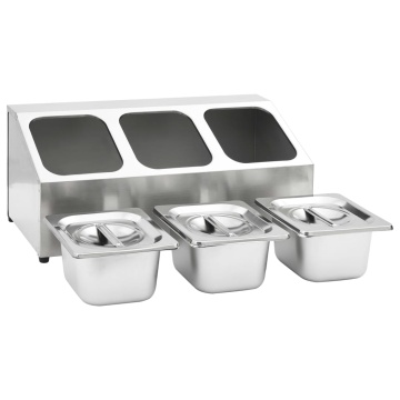 Recipient Gastronorm cu 3 secțiuni GN 1/6 oțel inoxidabil - Img 6
