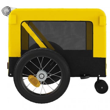 Remorcă bicicletă animale companie, galben/negru, oxford/fier - Img 7