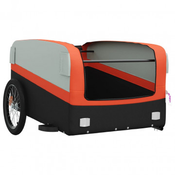 Remorcă de marfă pentru biciclete negru/portocaliu 45 kg fier - Img 8