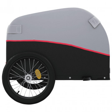 Remorcă de marfă pentru biciclete, negru și roșu, 45 kg, fier - Img 6