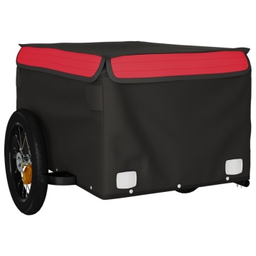 Remorcă pentru biciclete, negru și roșu, 30 kg, fier - Img 4