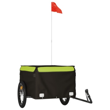 Remorcă pentru biciclete, negru și verde, 45 kg, fier - Img 2