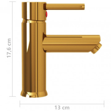 Robinet chiuvetă de baie, auriu, 130x176 mm - Img 5