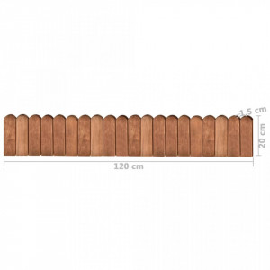 Role de bordură, 2 buc., 120 cm, lemn de pin tratat - Img 5