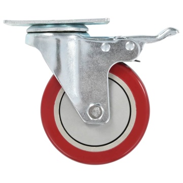 Roți pivotante cu frâne duble, 4 buc., 100 mm - Img 4