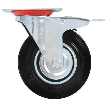Roți pivotante cu frâne duble, 4 buc., 125 mm - Img 3