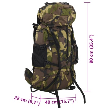 Rucsac de drumeție, verde camuflaj, 100 L, țesătură oxford - Img 7