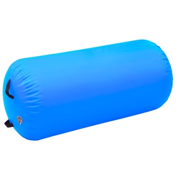 Rulou de gimnastică gonflabil cu pompă, albastru, 120x90 cm PVC - Img 2