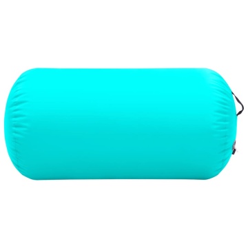 Rulou de gimnastică gonflabil cu pompă, verde, 120 x 75 cm, PVC - Img 3