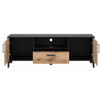 S-LINE SL01 Suport TV 2D1S BLACK/OAK EVOKE - Img 3
