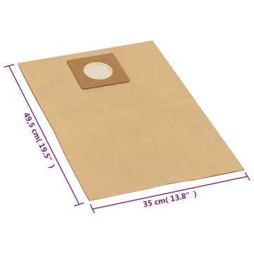 Saci de aspirator din hârtie, umed-uscat, 10 buc., maro - Img 3