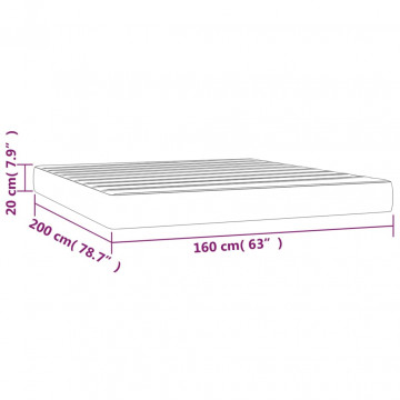 Saltea de pat cu arcuri, alb, 160x200x20 cm, piele ecologică - Img 6