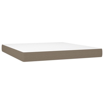 Saltea de pat cu arcuri, gri taupe, 160x200x20 cm, textil - Img 2